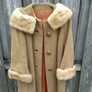 Vintage mink collar cuffs  trim coat by Forstmann